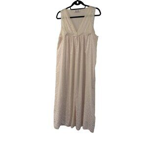 Vintage Women's Christian Dior crème Pink colored Maxi‎ Victorian nightgown